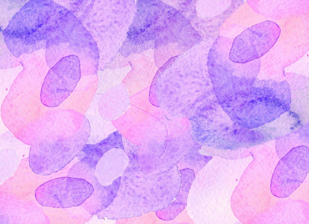 Dynamic abstract watercolor art with soft pastel hues of lilac and pink, perfect for backgrounds or decor.